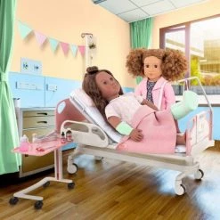 Our Generation Adjustable Hospital Bed & Doctor Set for 18" Dolls - Get Well Bed