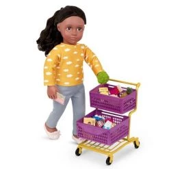 Our Generation At the Market Shopping Cart Purple & Yellow Accessory Set for 18" Dolls