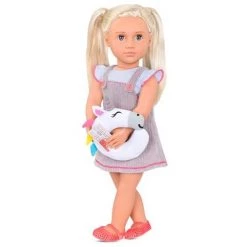 Our Generation Travel By Train with Unicorn Pillow Fashion Outfit for 18" Dolls