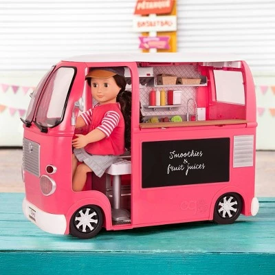 Our Generation Grill to Go Food Truck Playset with Electronics for 18" Dolls - Pink 5 Our Generation Grill to Go Food Truck Playset with Electronics for 18" Dolls - Pink - Image 3